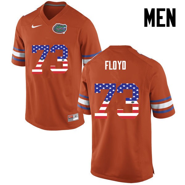 Florida Gators Men #73 Sharrif Floyd College Football Jersey USA Flag Fashion Orange